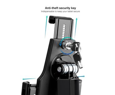 SOPORTE DE MESA PARA TABLET CON ANTIRROBO NEGRO TOOQ
