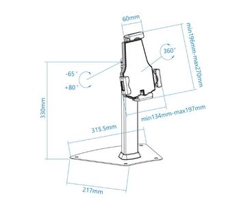 SOPORTE DE MESA PARA TABLET CON ANTIRROBO NEGRO TOOQ
