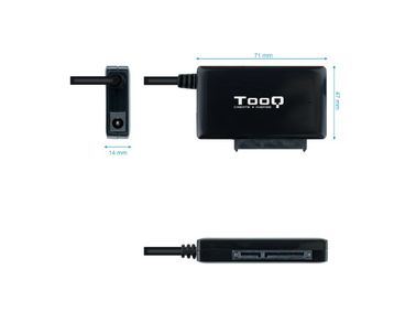 ADAPTADOR USB 3.0 USB-A A SATA PARA DISCOS DUROS 2.5"-3.5" NEGRO TOOQ